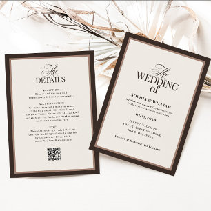 Invitation Classique Luxe Code QR de réponse de mariage mar