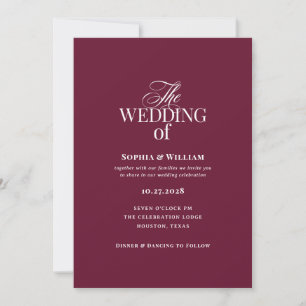Invitation Classique Luxe Photo Élégant Mariage Bordeaux