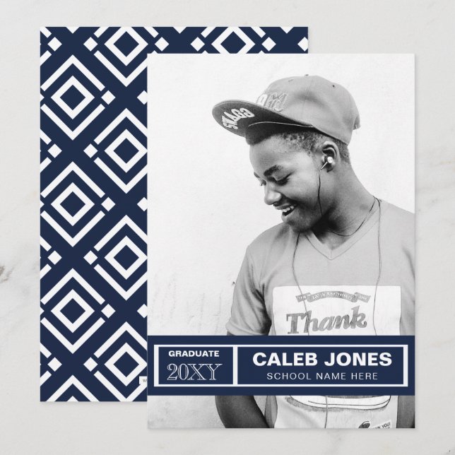 Invitation Classique Moderne Design élégant Élégant Photo Gra (Devant / Derrière)