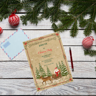 Invitation Classique Noël Nostalgique Vintage