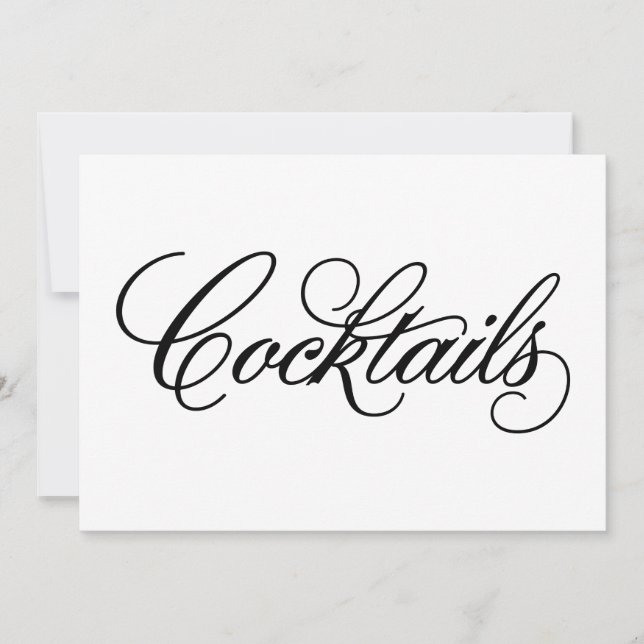 Invitation Classique | Panneau de mariage pour cocktails (Devant)