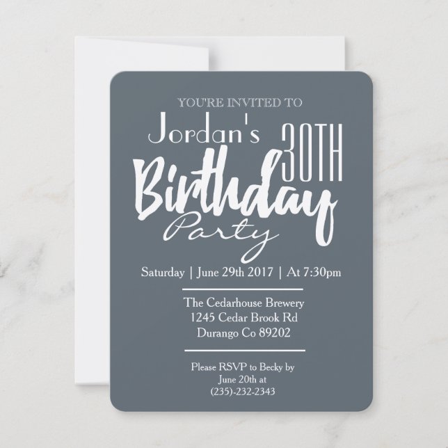 Invitation classique pour une fête d'anniversaire  (Devant)