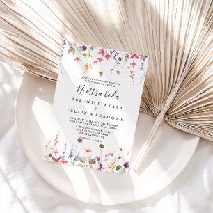 Invitation Classique Sauvage Coloré Floral Nuestra Boda Maria