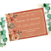 CLASSIQUE Terracotta Automne Floral Date de sauveg