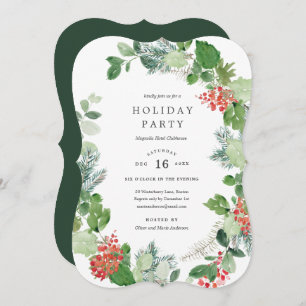 Invitation Classique Wreath Holiday Party