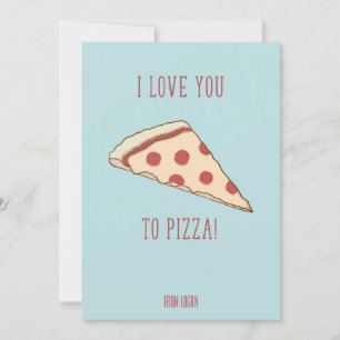 Invitation Classroom Valentine Love You Pizza Card