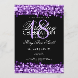 Invitation Classy 18ème anniversaire fêle violet