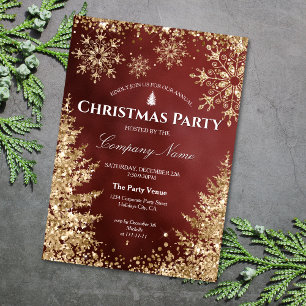 Invitation Classy Chic Gold Parties scintillant Corporate Chr