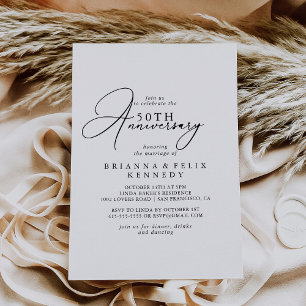 Invitation Classy Chic Minimalist 50e anniversaire de Mariage
