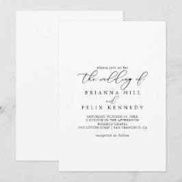 Invitation Classy Chic Minimalist Mariage de
