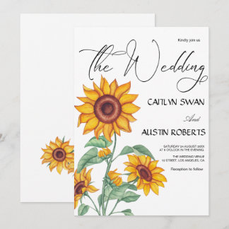 Invitation Classy Chic Sunflowers Botanical