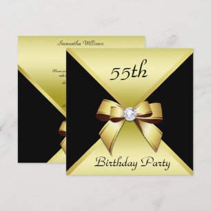 Invitation Classy Elegance Gold & Black 55th Birthday Party