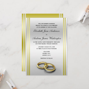 Invitation Classy Gold & Silver, Mariage Mariage