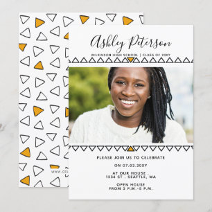 Invitation Classy Moderne Design élégant Photo Graduation Inv