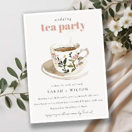 Invitation Classy Pastel Floral Tea Cup Wedding Tea Party