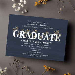 Invitation Classy Rustic Gold Leaf