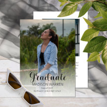 Classy Script Graduate Deux Diplôme Photo Blanc