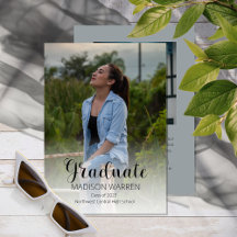 Classy Script Graduate Deux photo Graduation Gris