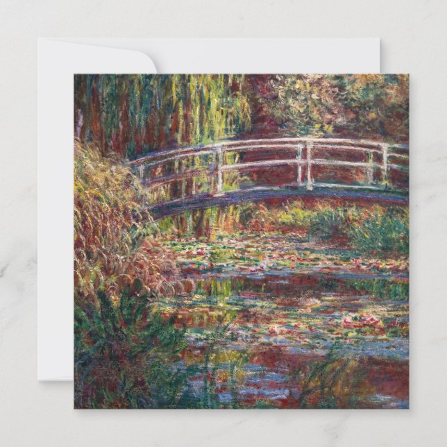 Invitation Claude Monet - Eau Lily étang, Harmonie rose (Devant)