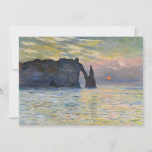 Invitation Claude Monet - La Falaise, Etretat, Coucher de sol