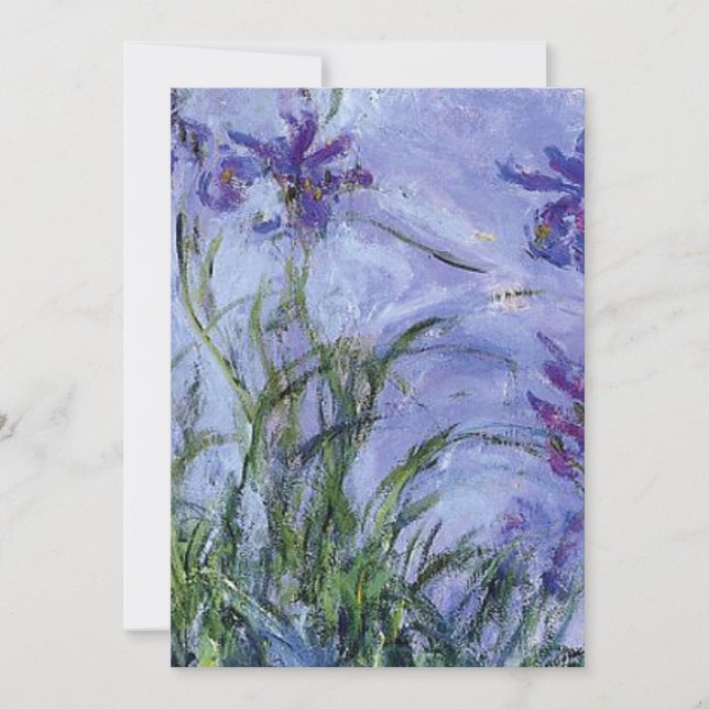 Invitation Claude Monet - Lilac Irises Mauves 1917 (Devant)
