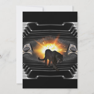 Invitation clavier disco DJ Panther noir Deejay