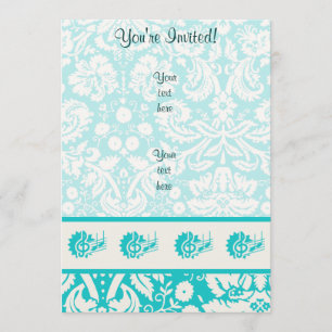 Invitation Clef triple turquoise