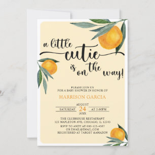 Invitation Clementine Orange Un Petit Bébé Mignon Shower