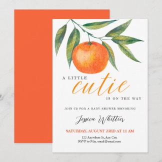 Invitation Clementine Watercolor "Cutie" Baby Shower