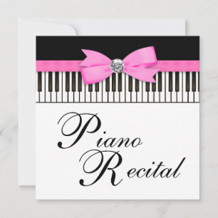 Invitation Clés de piano rose noir et blanc Considérant Invit