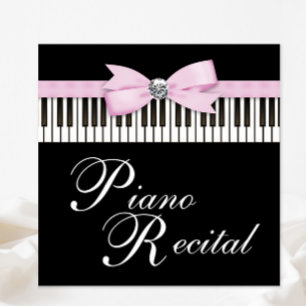 Invitation Clés de piano rose noir et blanc Considérant Invit