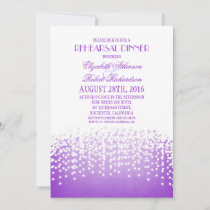 Invitation clignotement violet élégant dîner de répétition