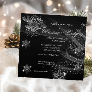 Invitation Cloche de Noël,Flocons de neige,Arbre ,Fête d'entr