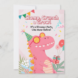 Invitation Clomp, Crunch & Growl ! Parti Dinosaur