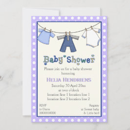 Invitation Clothesline bébé garçon douche personnalisée