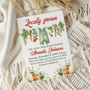 Invitation Clothesline Jardin thème Baby shower cultivé local