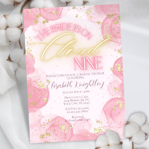 Invitation Cloud Neuf 9 brillant rose or Parties scintillant 