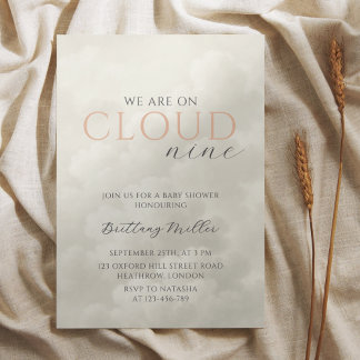 Invitation Cloud Neuf nuages blancs Baby shower