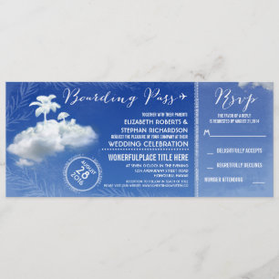 Invitation Clouds Beach Boarding Pass Mariage Billets Invitat