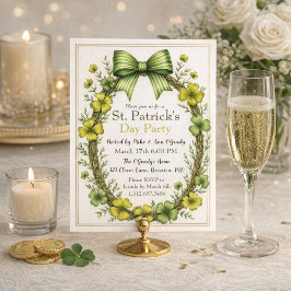 Invitation Clover & Bow St. Patrick’s Day Party Design