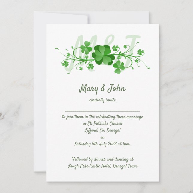 Invitation Clover celtique Shamrock traditionnel (Devant)