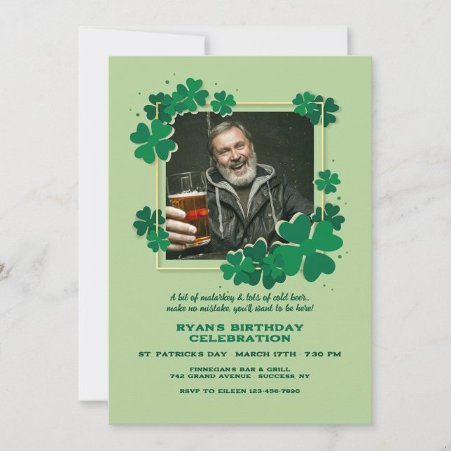 Invitation Clover Frame Photo (Devant)