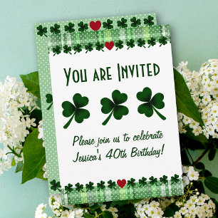 Invitation Clover shamrock et quatre feuilles