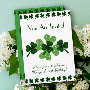 Invitation Clover shamrock et quatre feuilles