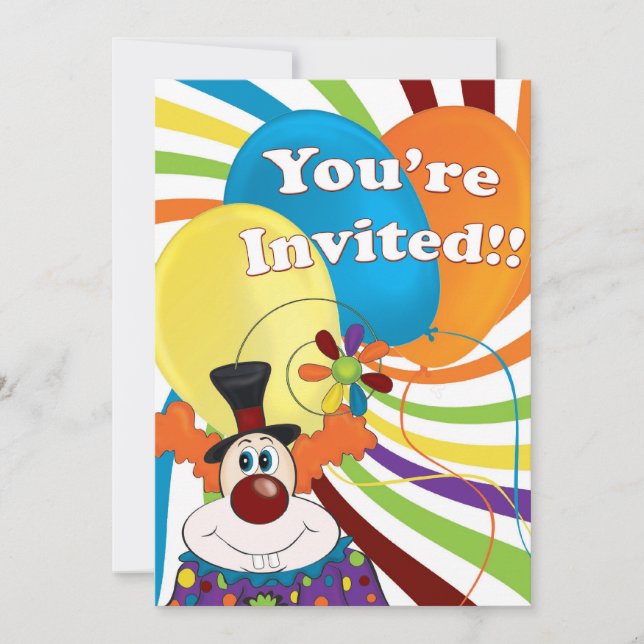 Invitation clown (Devant)