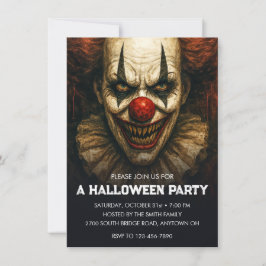 Invitation Clown Carnaval des cris Parti d'Halloween