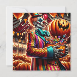 Invitation Clown effrayant avec Jack O' Lantern Halloween