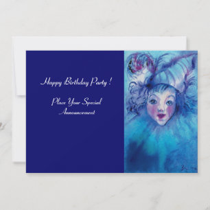 INVITATION CLOWN EN BLEU