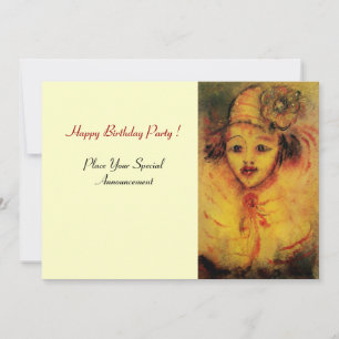 INVITATION CLOWN EN JAUNE