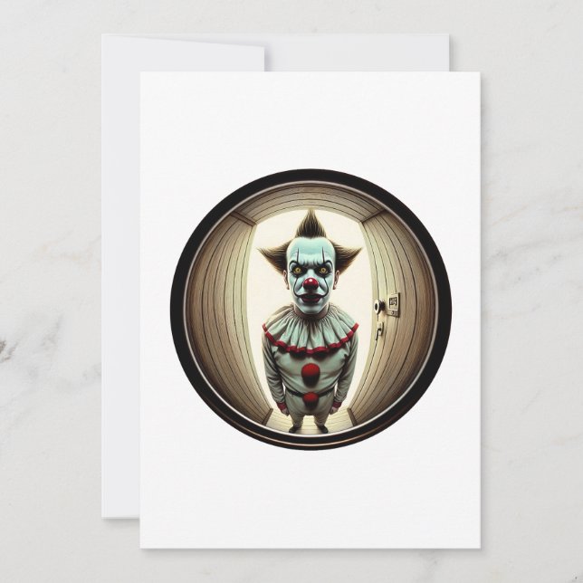 Invitation Clown intense qui s'avance à travers la porte | Fi (Devant)